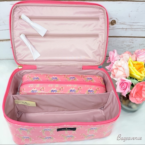 Kate spade large Colin camel pink cosmetic case - Picture 8 of 8